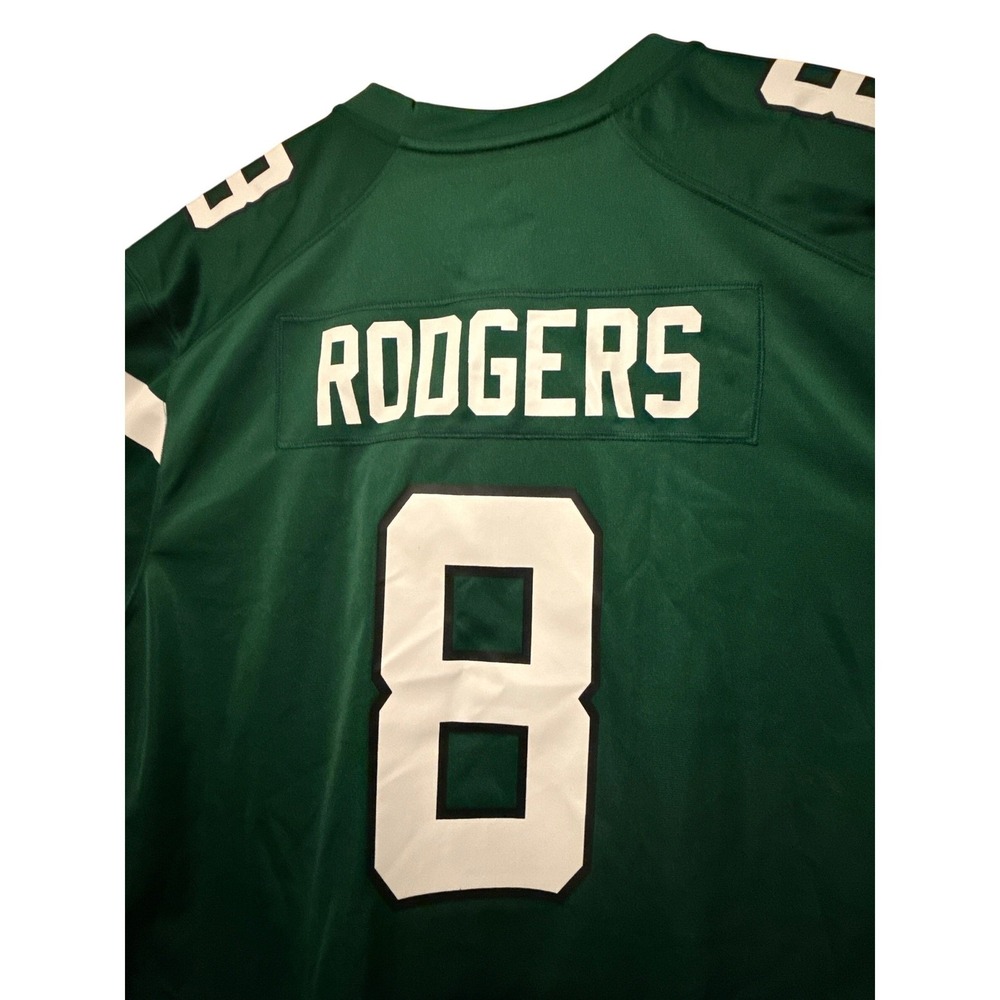 NWT NIKE Rodgers #8 New York Jets NFL Field Engineered Jersey XXL Green White